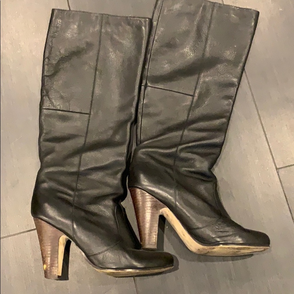 Black knee high boots